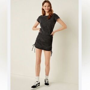 PINK Victoria's Secret Dark Gray Ruched Mini Dress Size M